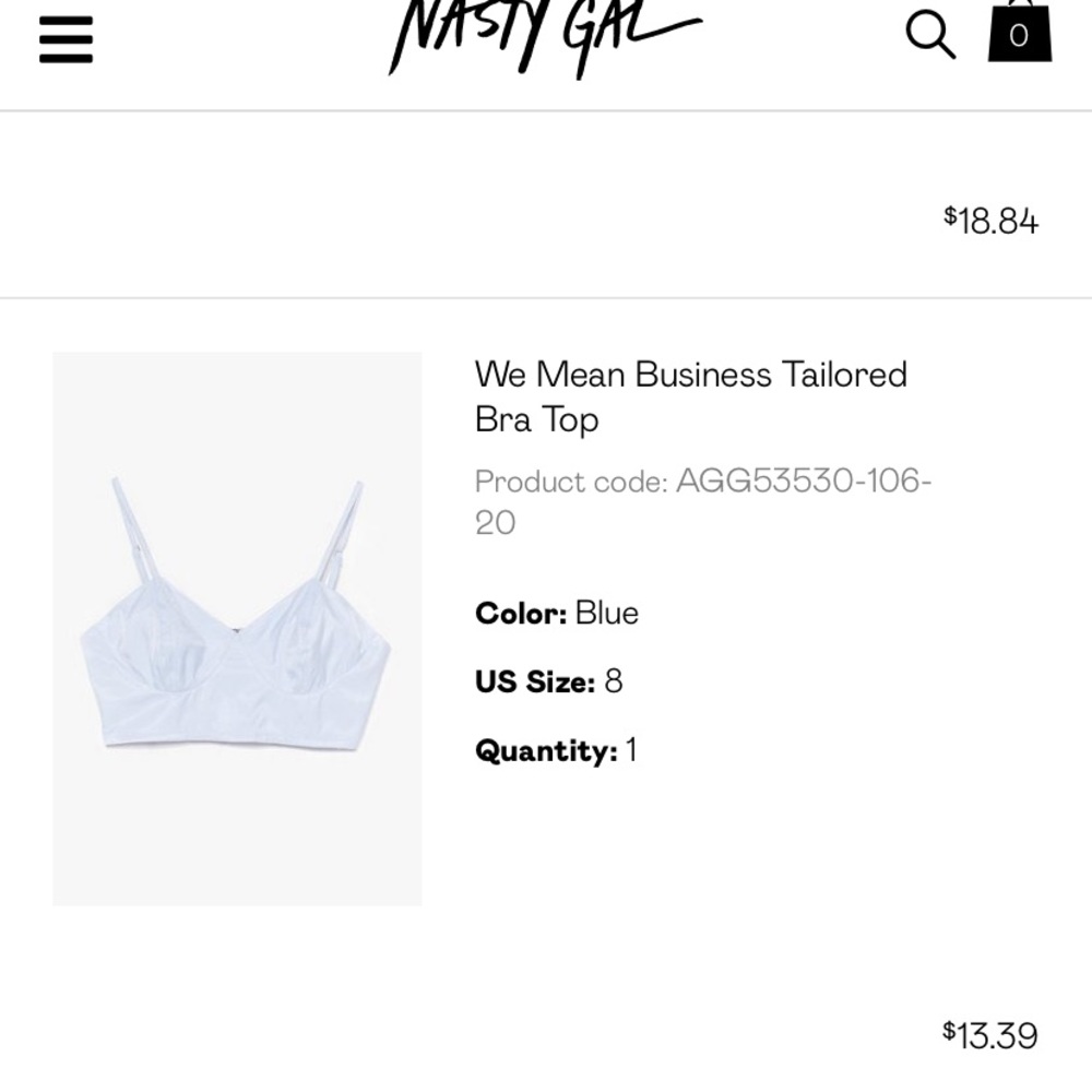 NastyGal match 2-Piece Summer Set Blue 8 10 (NWOT)